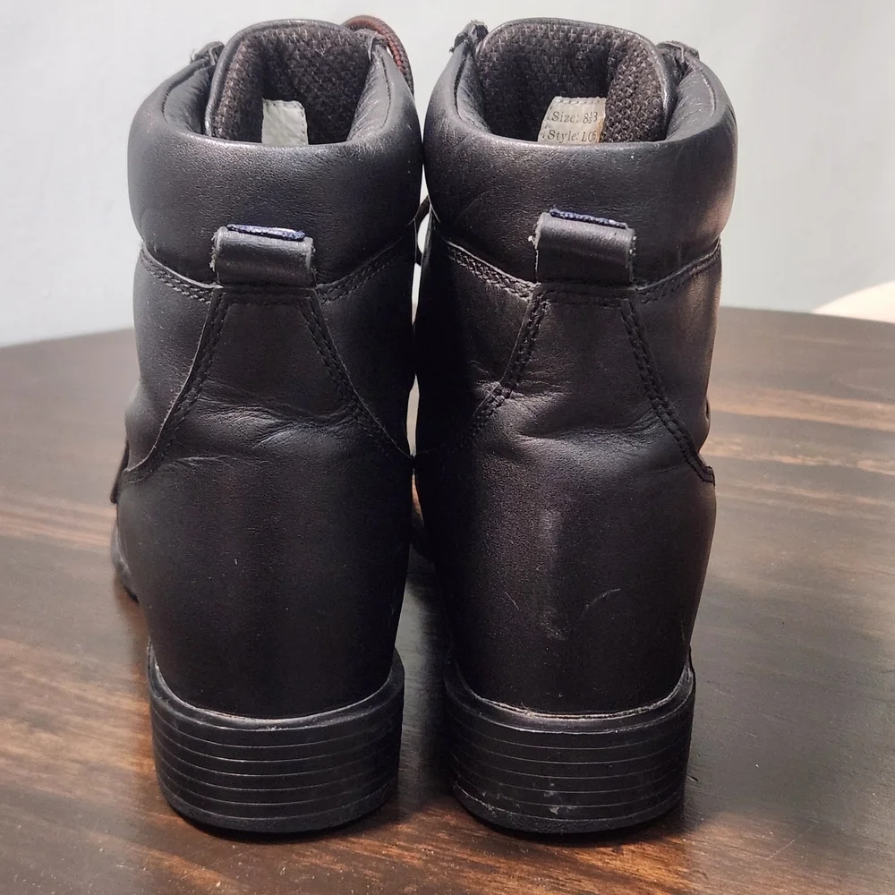 Justin Women's Western Black Leather Kiltie George Strait Boots 8.5 B L606 - Picture 4 of 10